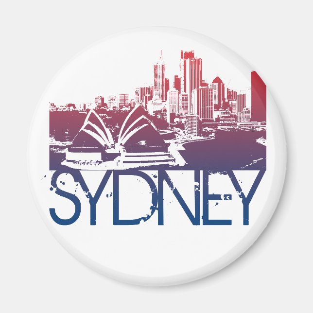 Sydney Skyline Design Magnet (Framsidan)