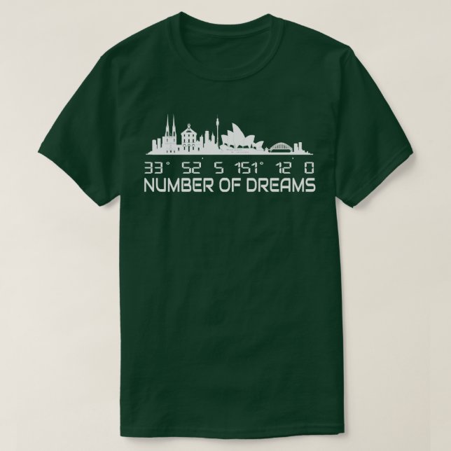 Sydney Skyline GPS Coordinates City Australien T Shirt (Design framsida)