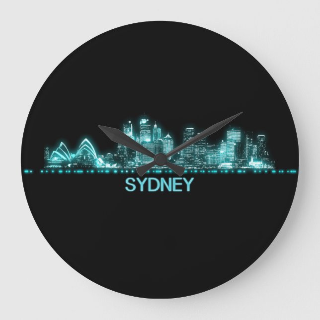 Sydney Skyline Stor Klocka (Framsida)
