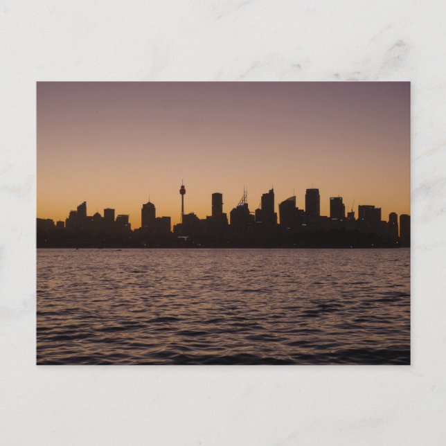 Sydney Skyline vid dusk - vykort (Framsida)