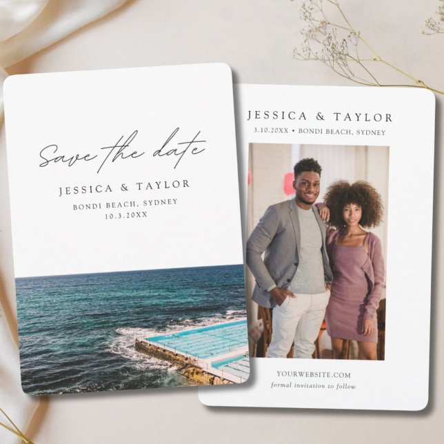 Sydney Spara datum Bondi Beach Bröllop Inbjudningar (Sydney Save the Date Bondi Beach Wedding Invitation)