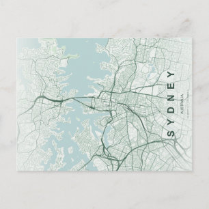 Sydney stads karta Minimal vykort
