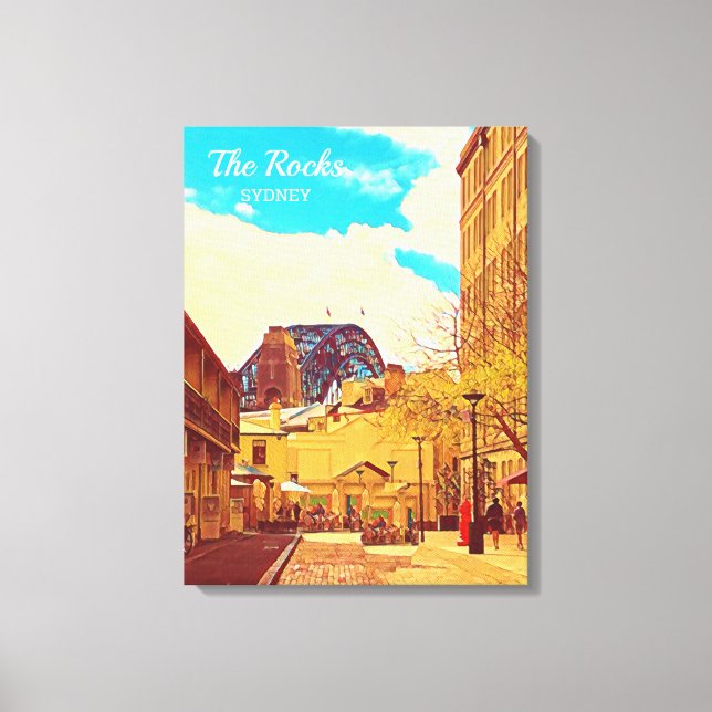 Sydney Sten med hamnbrygga Canvastryck (Framsida)