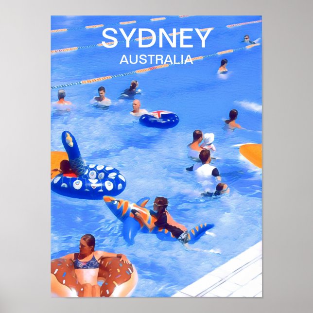 Sydney Summer bassäng simmande resevägg decor Poster (Framsidan)