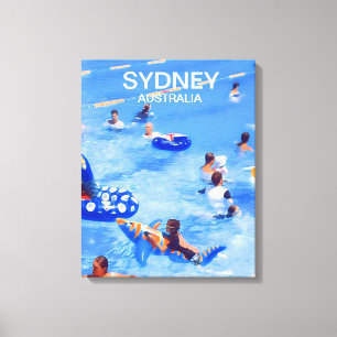 Sydney Summer simmande bassäng resetext Canvastryck