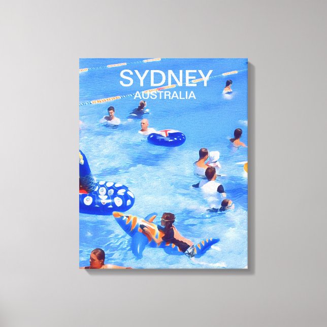 Sydney Summer simmande bassäng resetext Canvastryck (Framsida)