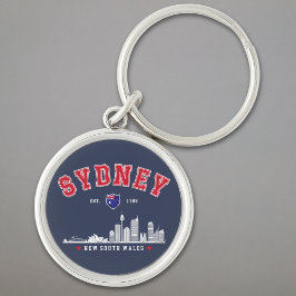 Sydney Urban Landscape Rund Silverfärgad Nyckelring