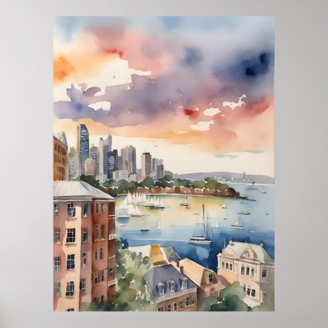 Sydney Vattencolor art Poster (Framsidan)