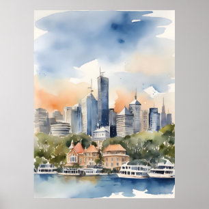 Sydney Vattencolor art Poster
