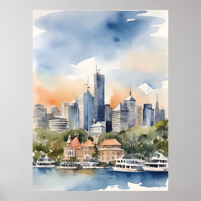 Sydney Vattencolor art Poster (Framsidan)