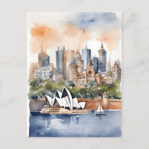 Sydney Vattencolor art Vykort
