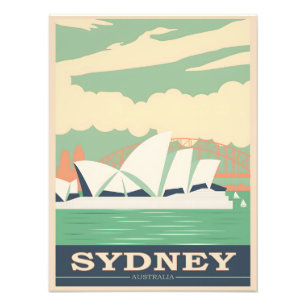 Sydney vintage affisch fototryck