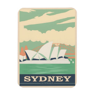Sydney vintage affisch magnet