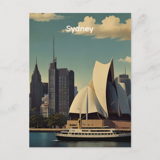 Sydney vintage affisch vykort (Framsida)