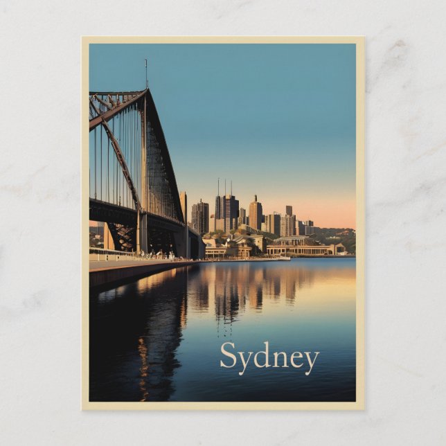 Sydney vintage affisch vykort (Framsida)