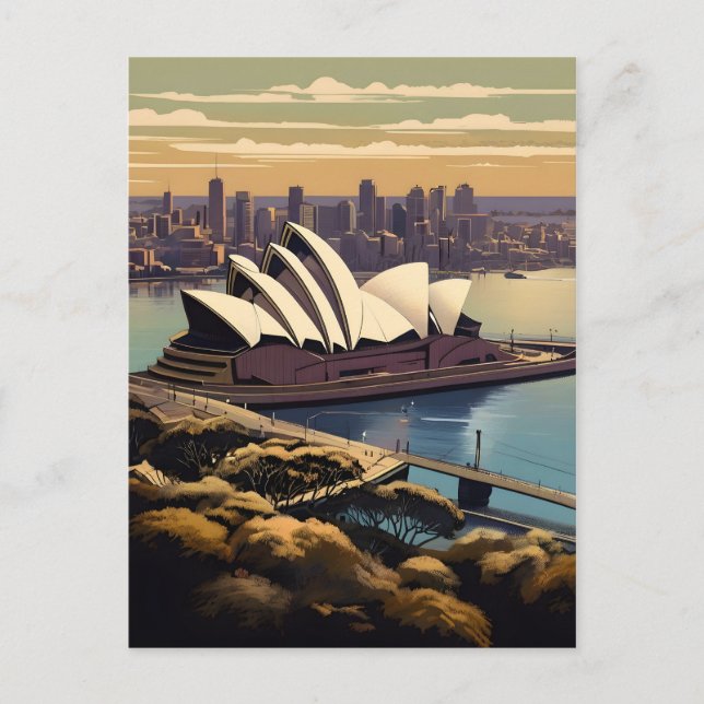 Sydney vintage affisch vykort (Framsida)