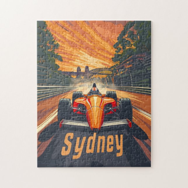Sydney Vintage Tävla Car Pussel (Vertikal)