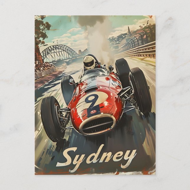 Sydney vintage tävla car vykort (Framsida)