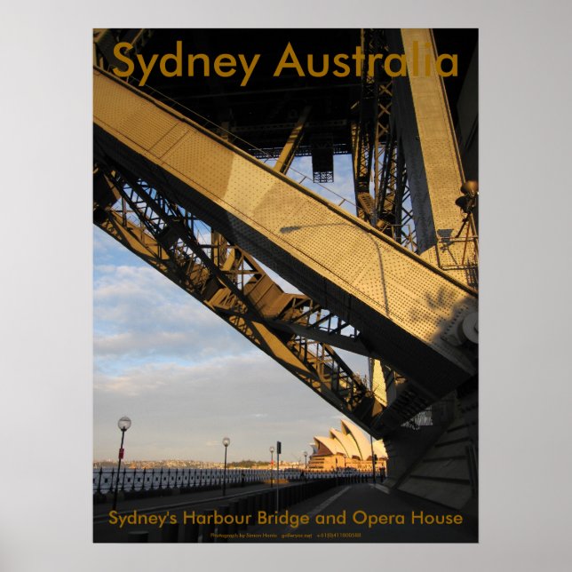 Sydneys Harbor Bridge och Opera House Poster (Framsidan)