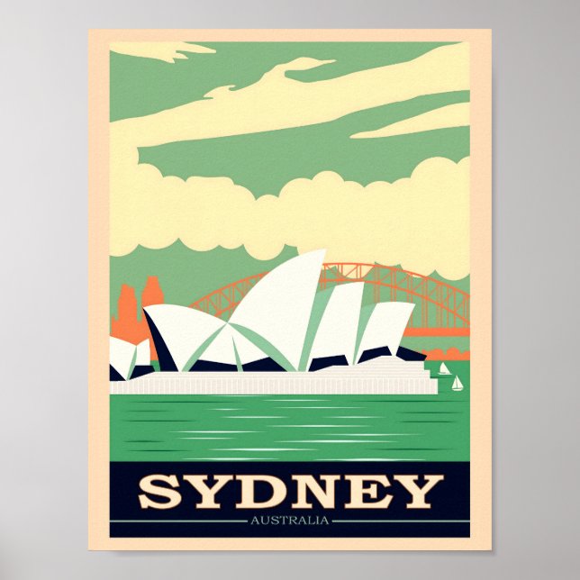 Sydneys opera House och Harbour Bridge 2, Travel Poster (Framsidan)