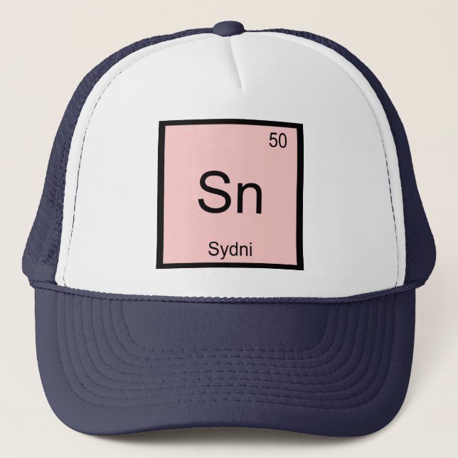 Sydni Namn Kemi Element Periodiska Systemet Truckerkeps (Framsida)