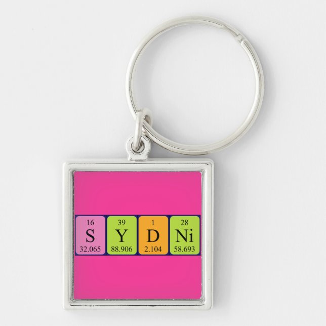 Sydni Periodisk nyckelring bord namn (Framsidan)