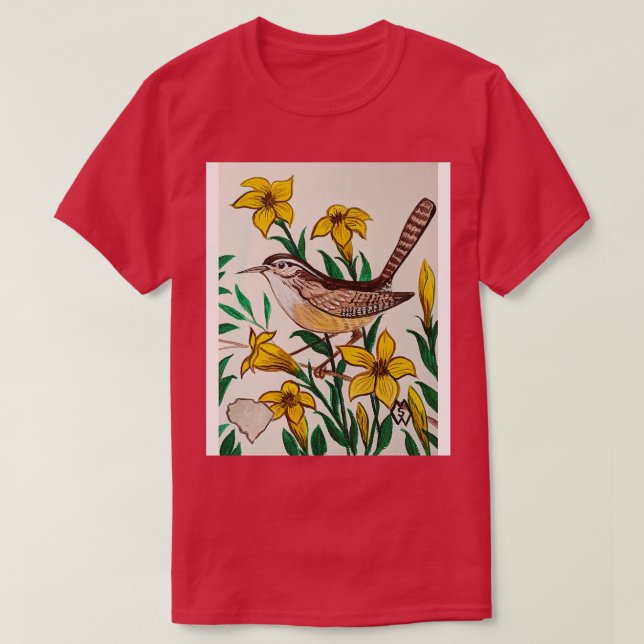 Sydolinastatfågeln och blomman olinasjön t shirt (Design framsida)