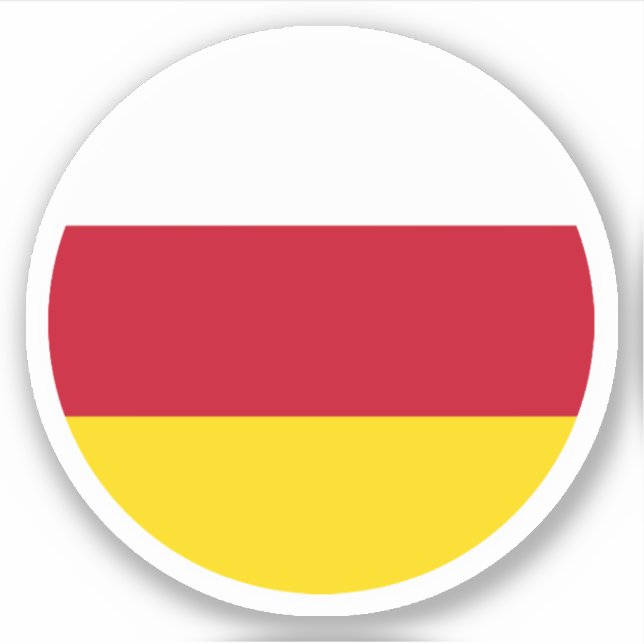 Sydossetiens flagga rund dekal (Framsida)