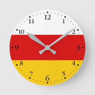 Sydossetiens flagga rund klocka