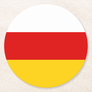 Sydossetiens flagga underlägg papper rund