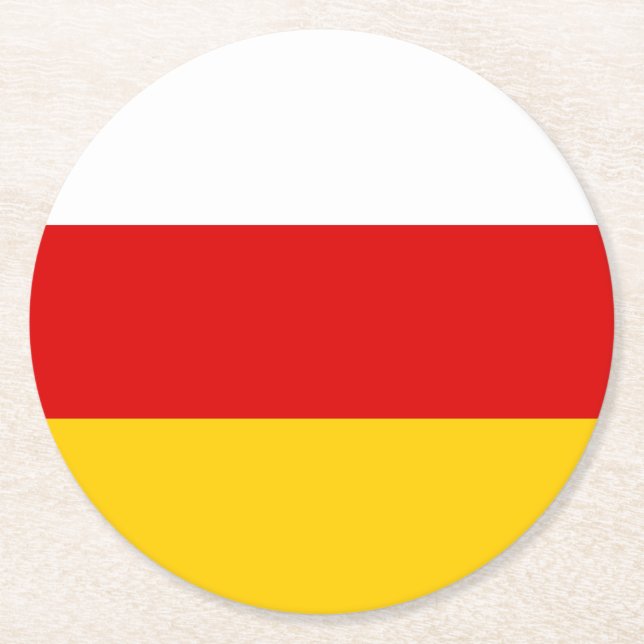 Sydossetiens flagga underlägg papper rund (Framsidan)