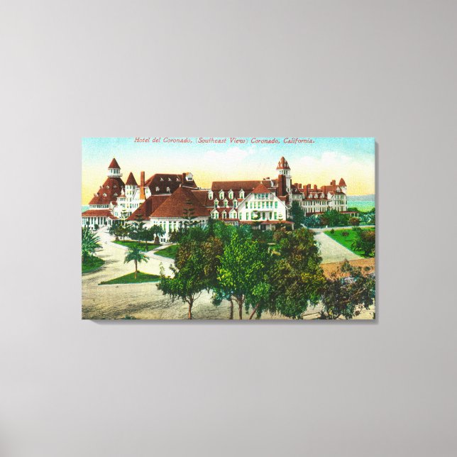 sydost vy över hotell del Coronado Canvastryck (Framsida)