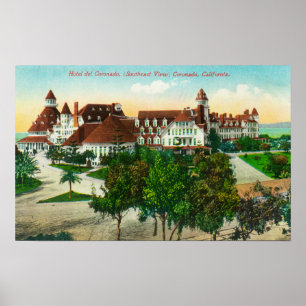 sydost vy över hotell del Coronado Poster