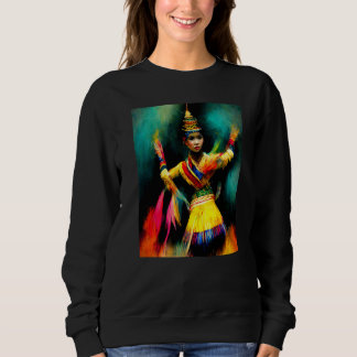 Sydostasiatisk Färgrik Traditionell Dans Thailand T Shirt
