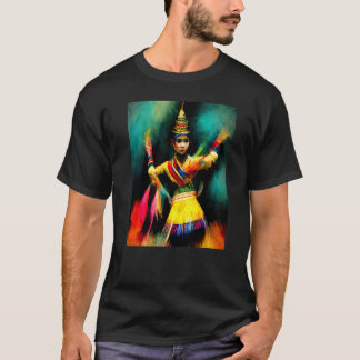 Sydostasiatisk Färgrik Traditionell Dans Thailand T Shirt
