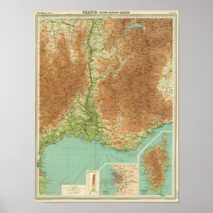 Sydöstliga frankriken delar upp Corsica Marseille Poster
