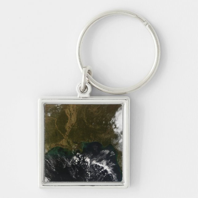 Sydöstra Förenade Stater Fyrkantig Silverfärgad Nyckelring (Framsidan)