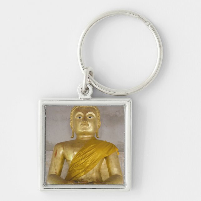 Sydöstra Thailand, ön Ko Samui alias 2 Fyrkantig Silverfärgad Nyckelring (Framsidan)