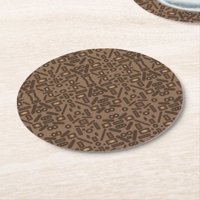 Sydostvästra stammen Abstrakt Mönster Art Design Underlägg Papper Rund (Vinklad)
