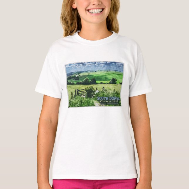 SYDOWNS NATIONAL PARK - BRIGHTON - ENGLAND T SHIRT (Framsida)