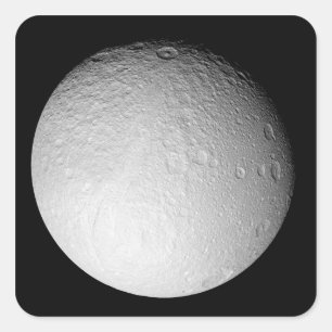 Sydpolen på lördagens måne Tethys Fyrkantigt Klistermärke