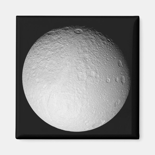 Sydpolen på lördagens måne Tethys Magnet (Framsidan)