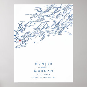 Sydporland Maine Modern Guest Bok Poster