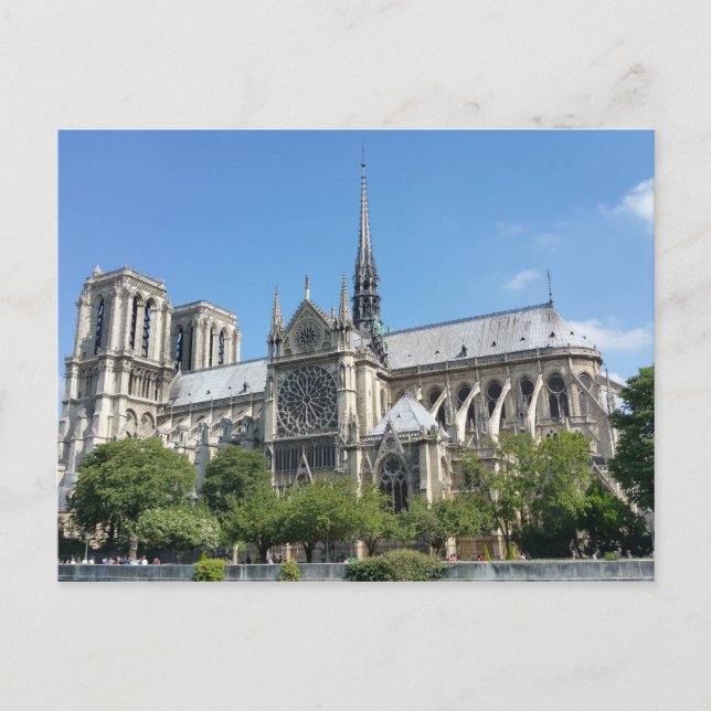 Sydsidan av Notre Dame Paris-katedralen Vykort (Framsida)