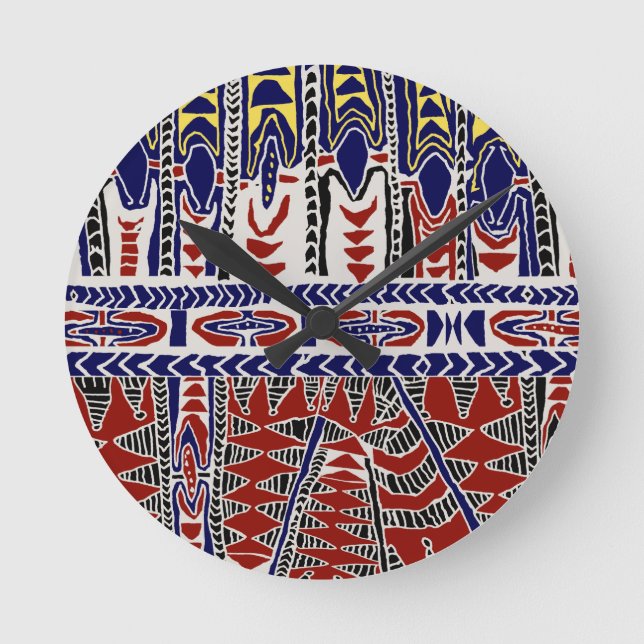 Sydsjön Samoa Batik Rund Klocka (Framsida)