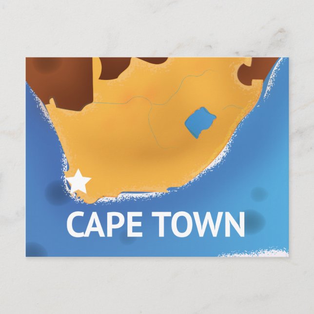 Sydstadens Afrika Travel-affisch Vykort (Framsida)