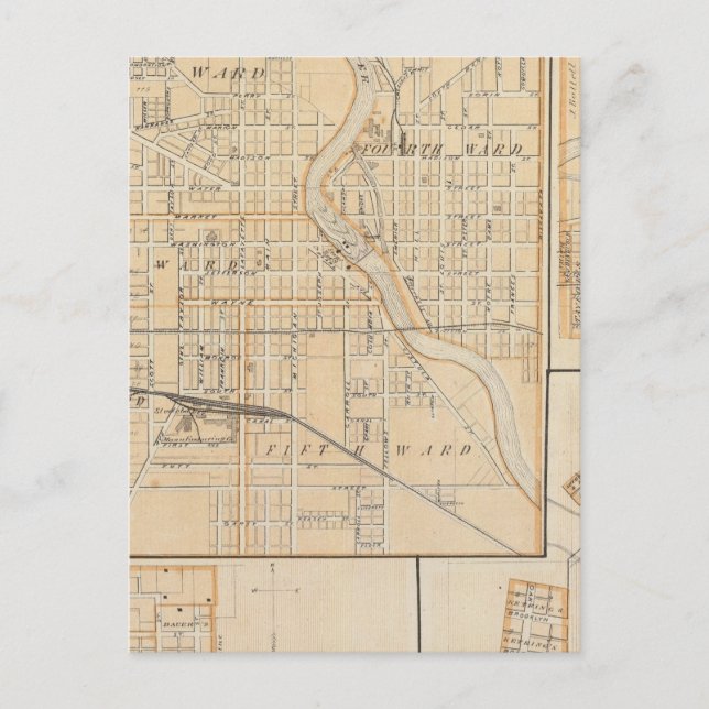 Sydstadsdelsplanen med Mishawaka Vykort (Framsida)