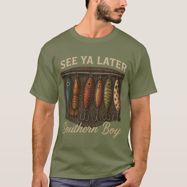 Sydstatsfiske Rustik Jakt T Shirt (Framsida)