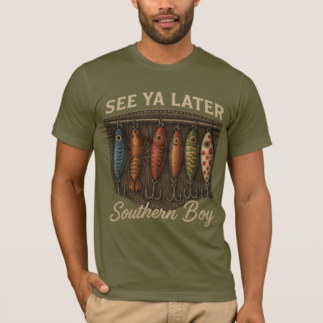 Sydstatsfiske Rustik Jakt T Shirt (Framsida)