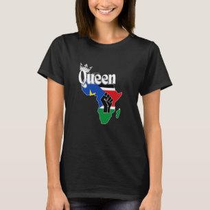 Sydsudan drottning med sudanesisk Flagga i Afrika T Shirt